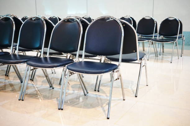 seats row indoor building seminar education event - conference room sign imagens e fotografias de stock