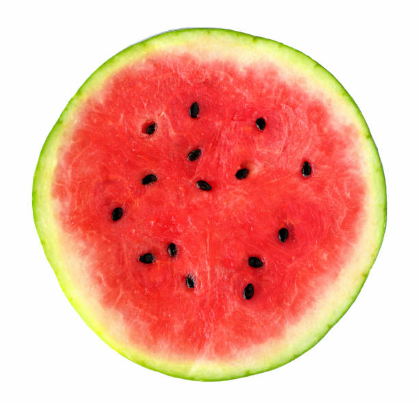 istock Slice of fresh whole watermelon isolated on white 1156294297