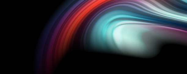 istock Abstract wave lines fluid rainbow style color stripes on black background. Artistic illustration for presentation, app wallpaper, banner or poster 1156298863
