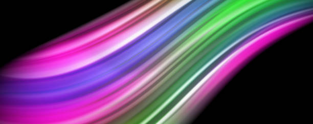istock Modern rainbow liquid color flow colorful poster. Wave Liquid shape in black color background. Abstract composition 1156298905