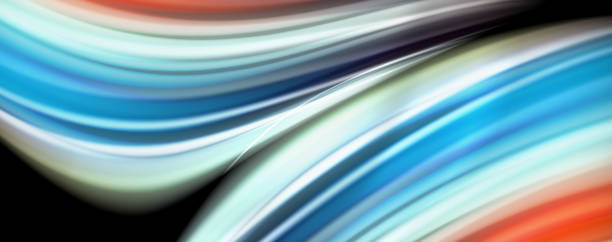 istock Abstract wave lines fluid rainbow style color stripes on black background. Artistic illustration for presentation, app wallpaper, banner or poster 1156298937