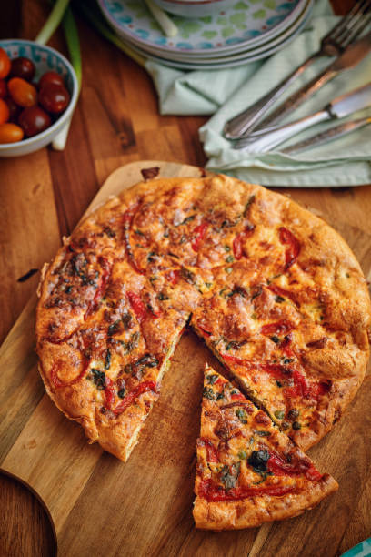 istock Frittata with Paprika, Spring Onions, Peas, Spinach and Parmesan 1156299039