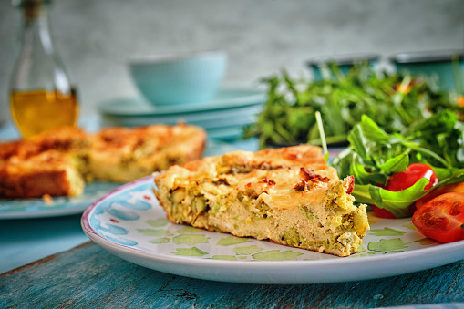 Frittata with Green Asparagus, Peas and Parmesan