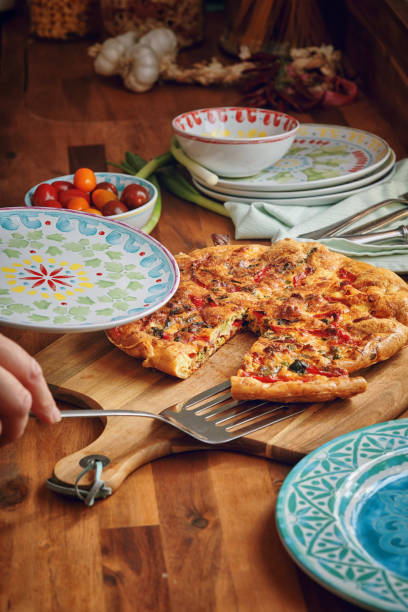 istock Frittata with Paprika, Spring Onions, Peas, Spinach and Parmesan 1156299055