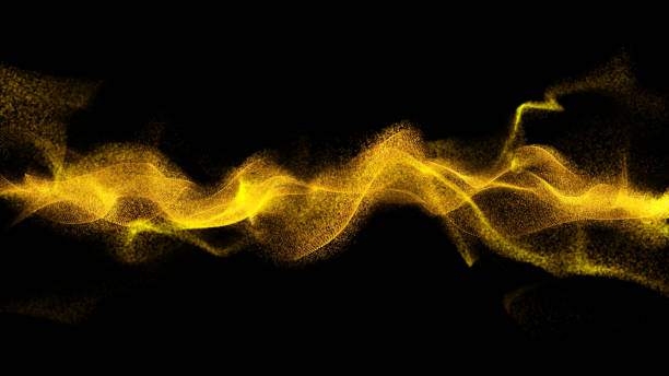 istock Luxury golden glitter shiny wave flow light in space background, 3D rendering for stage show presentation screen projector. 1156301538