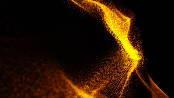 istock Luxury golden glitter shiny wave flow light in space background, 3D rendering for stage show presentation screen projector. 1156301553