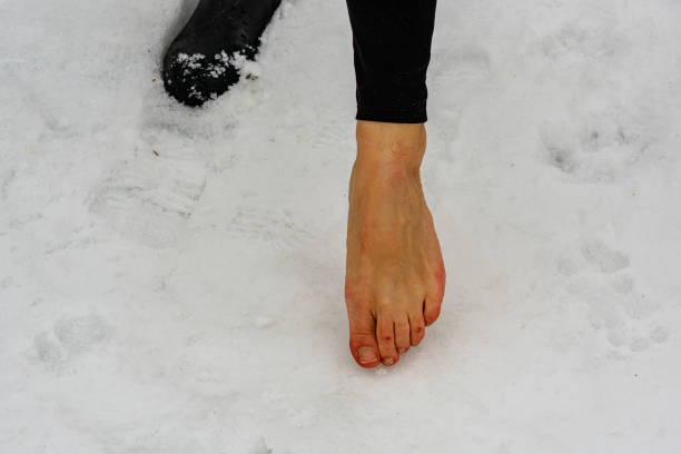 istock human feet standing on the sand or ground soil in nature 1156301954