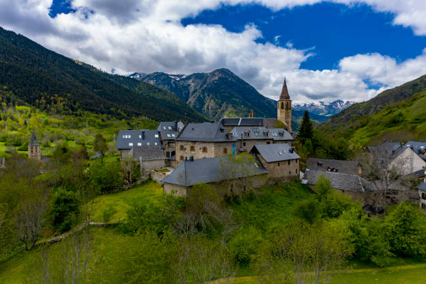 istock Mountain village in a spring valley 1156303178