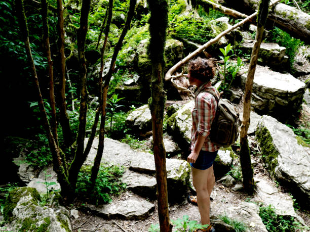 istock Woman in the mountain forest 1156305917