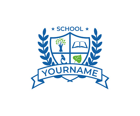 School crest, design. Education vector design. University emblem illustration