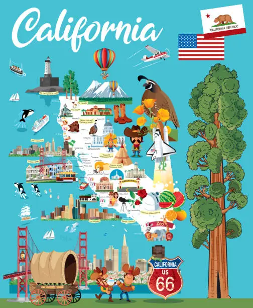 Vector illustration of CALIFORNIA