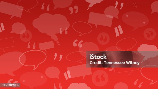 istock Red speech and thought bubbles with quote marks 1156309035