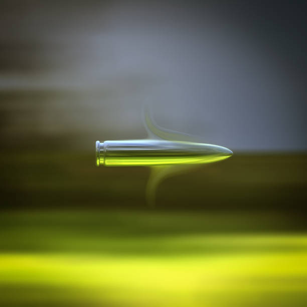 Bullet breaks the sound barrier Bullet traveling fast breaking the sound barrier Silver Bullet stock pictures, royalty-free photos & images