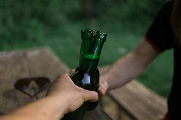istock Clinking beers in nature, cheers, making a toast 1156315962
