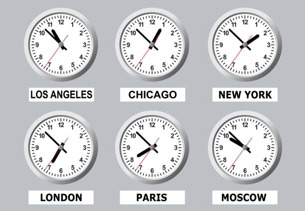 istock A board that shows the time in different cities of the world. 1156322961