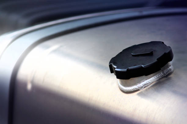 Big truck fuel tank close-up