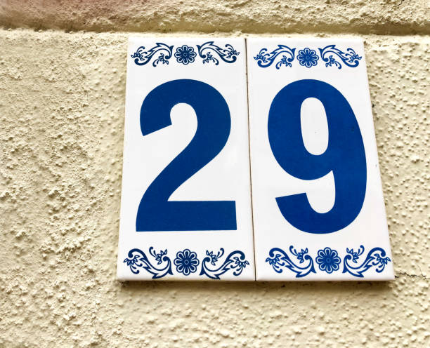 istock Dutch Sign: Blue and White Ceramic Number 29 Address Tile 1156324483