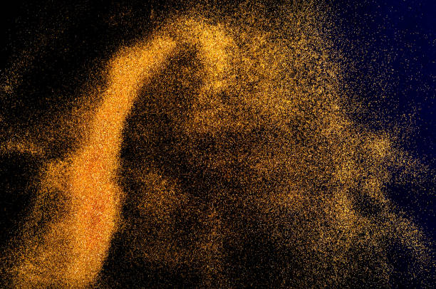 istock Black background with golden sparkles. Blurred  effect. Concept for festive background. 1156326334