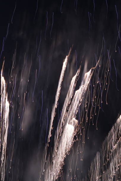 istock Golden Fireworks with Long Exposure Motion Fine Lines 1156327497