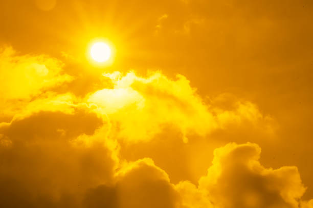 istock Climate change concept - sun on a background of clouds 1156327765