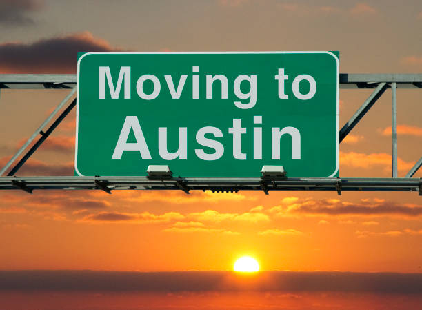 istock Moving to Austin Sign 1156327945