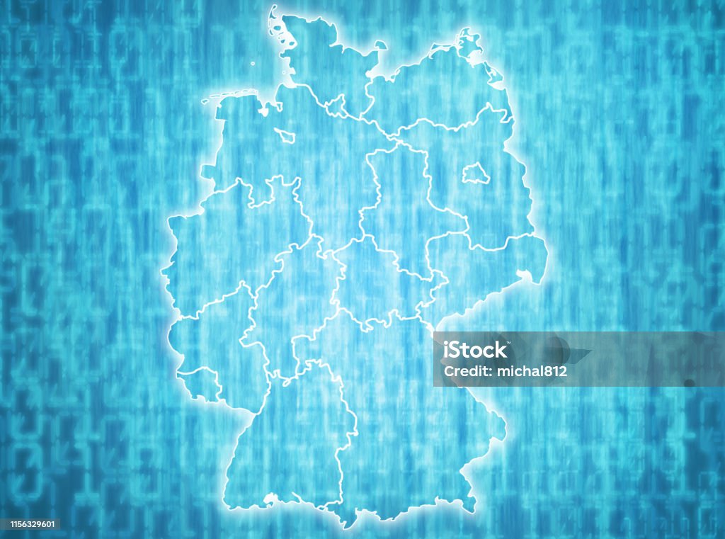 Germany Map Digital Administration Map Of Germany Stock Illustration - Download Image Now ...