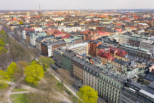 Stureplan - Humlegarden, Stockholm city seen from above