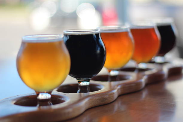 Beer Flight Unbranded flight of beer beer festival photos stock pictures, royalty-free photos & images