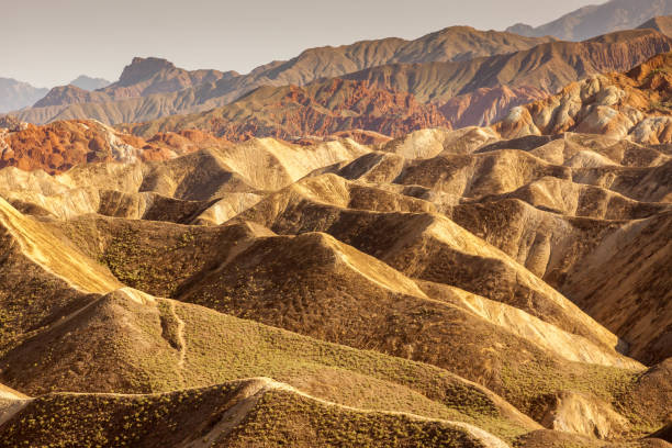 istock Dramatic overview of uniquely colored mountains and hills 1156332100