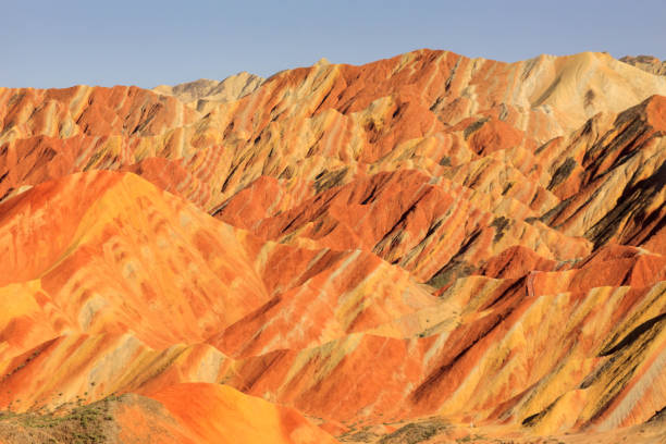 istock Colorful striped mountain formations in Zhangye, China 1156332119