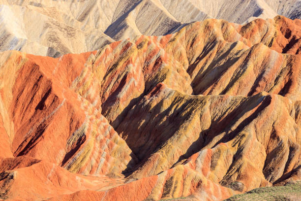 istock Unique rainbow mountains eroded with colorful stripes 1156332166