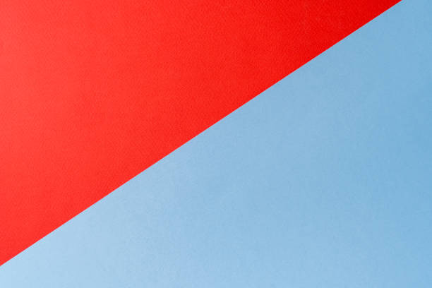 istock Red and blue colors abstract paper background with geometric shape, flat lay. 1156333063