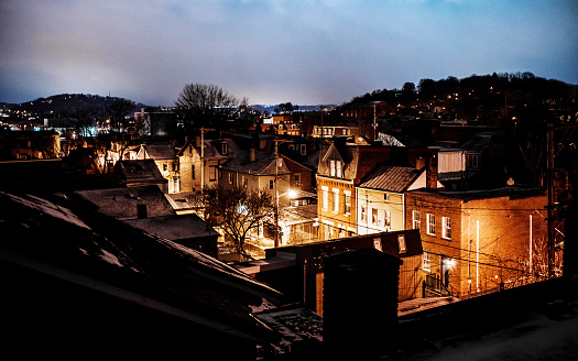 Pittsburgh northside by night, Pennsylvania, USA