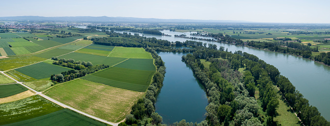 German landscape - Rhine River, aerial view