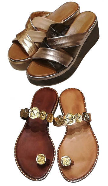 istock greek sandals  on a white background 1156340986