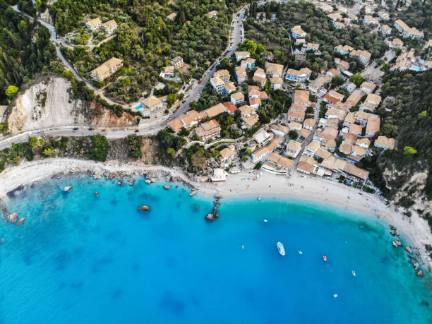 istock Beautiful Lefkada view from air 1156346554