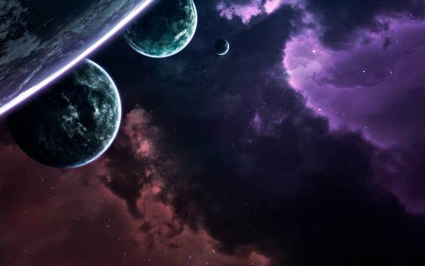 istock Cosmic landscape, beautiful science fiction wallpaper with endless deep space. Elements of this image furnished by NASA 1156350932