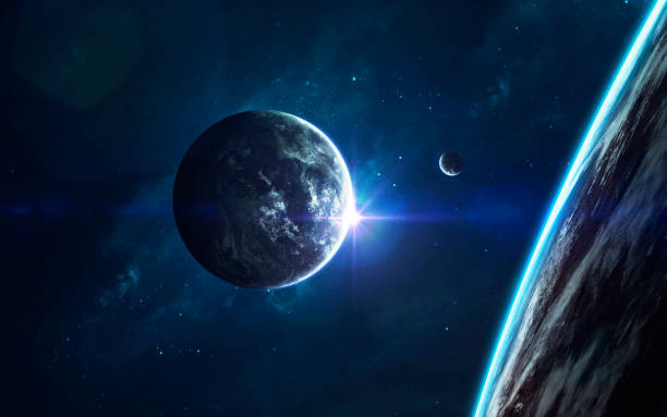 istock Cosmic landscape, beautiful science fiction wallpaper with endless deep space. Elements of this image furnished by NASA 1156350958