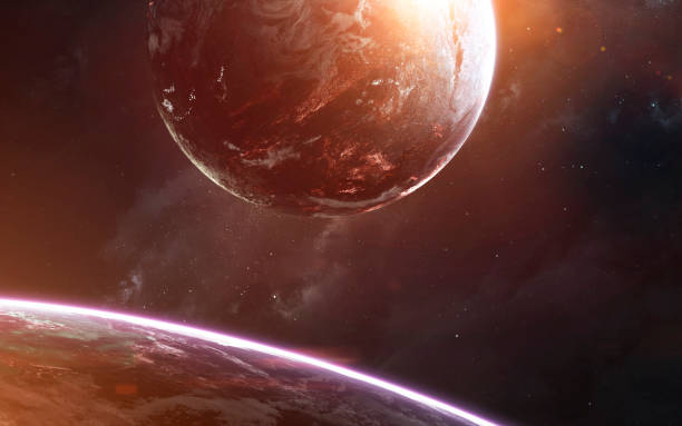 istock Cosmic landscape, beautiful science fiction wallpaper with endless deep space. Elements of this image furnished by NASA 1156350978
