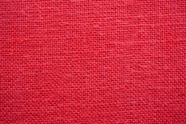 istock Red color linen canvas texture background 1156351189
