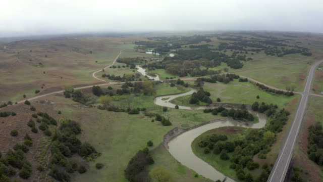 aerial view of the Dismal River in Nebraska Sandhills