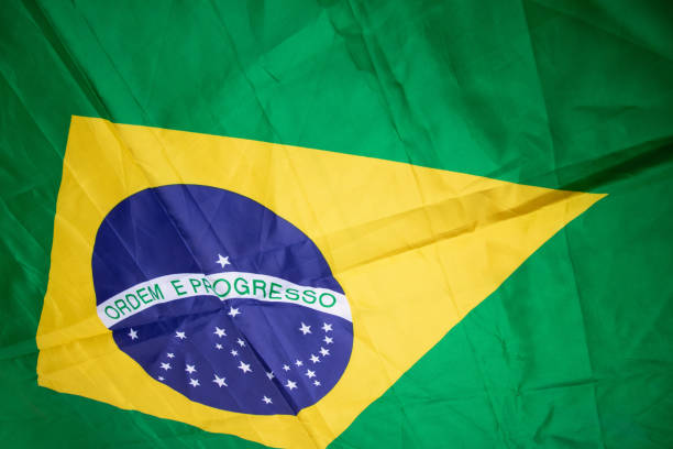 istock Brazilian flag kneaded - Dramatic image. 1156356962