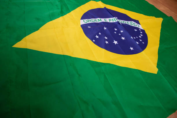 istock Brazilian flag kneaded - Dramatic image. 1156356968