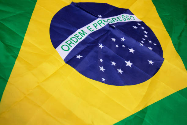 istock Brazilian flag kneaded - Dramatic image. 1156356969