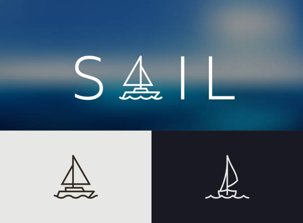 segel-symbol - marina nautical vessel sailboat harbor stock-grafiken, -clipart, -cartoons und -symbole