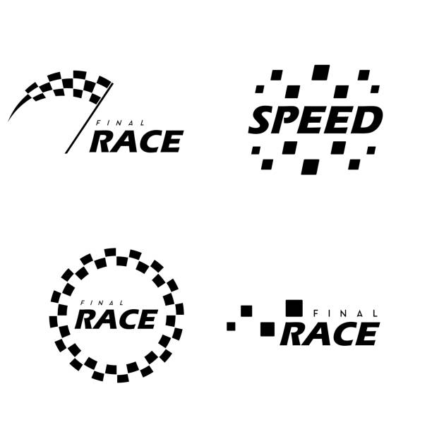 flaga symbolu wyścigu - checkered flag auto racing flag sports race stock illustrations