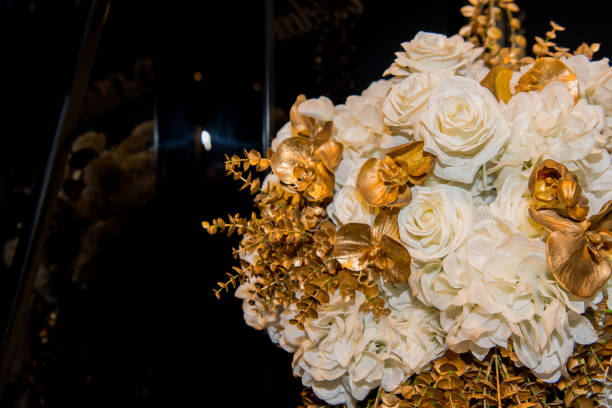 exhibición de decoración de bodas y fiestas - table wedding flower bow fotografías e imágenes de stock