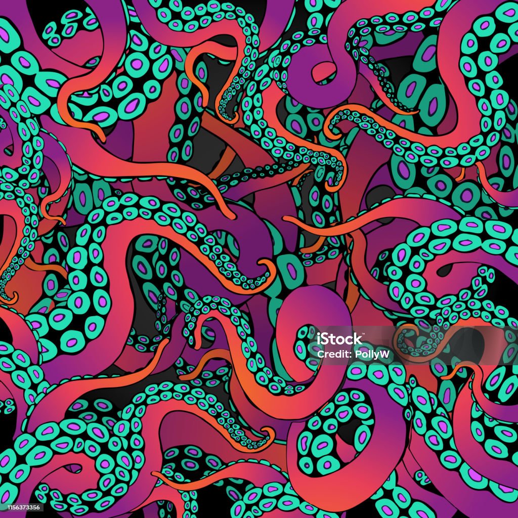 Octapus Frame Octopus Frame Design Creative Ocean Doodle Stock Illustration ...