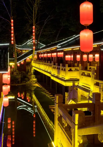 Photo of The nightscape at Wuhan East Lake Sakura Garden.