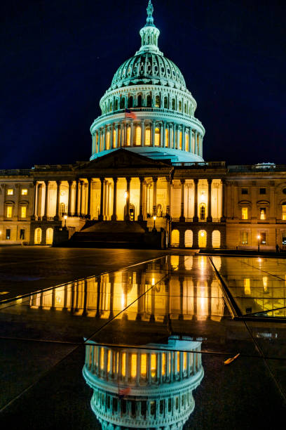 istock US Capitol North Side Night Stars Washington DC Reflection 1156375169